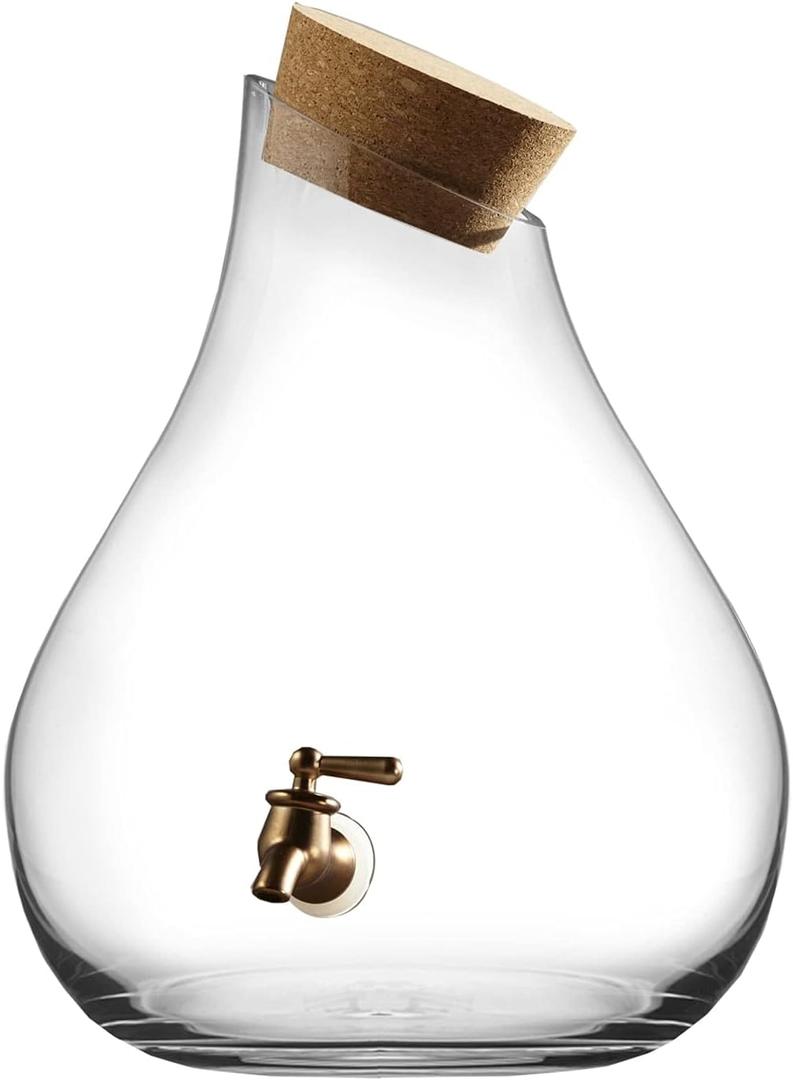 Style Setter Beverage Dispenser Cold Drink Dispenser w 2.5-Gallon Capacity Glass Jug, Leak-Proof Acrylic Spigot in Gorgeous Gift Box Great for Parties