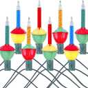 Novelty Lights Traditional Bubble Light Set, 8 Feet 8 Bulbs Red/Blue/Orange/Green Liquid with Multicolor Bases, 5 Watt E12/C7 Bulbs for Indoor Christmas Trees, Nostalgic Holiday Home Decor