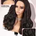 Yaki Curly Half Wig Body Wave Glueless Wigs 3 In 1 Seamless Kinky Half Wigs for Black Women Dark Brown Synthetic Headband Wig with Curly Ends 18 Inch