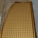 Leemxiiny Gold Decorative Coffee Table Tray, Rectangular Plastic Serving Tray with Handles for Living Room, Ottoman, Bathroom, 15.7"*10.2"