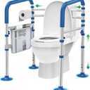 Loyoda Toilet Safety Rails for Seniors,Adjustable Toilet Handles for Elderly and Disabled (350 Lb),Foldable Toilet Rails Fit Most Toilets