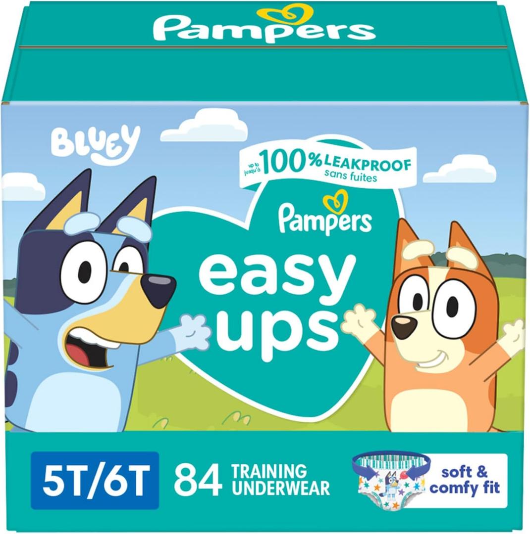 Pampers Training Pants - Easy Ups Boys & Girls Bluey - Size 5T-6T, 84 Count, Children's Potty Underwear