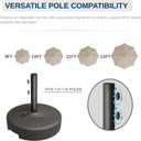 Fillable 81.5lb Max Capacity Umbrella Base,Outdoor Umbrella Stand with Steel Holder,Water or Sand Fillable for Outdoor,Lawn,Garden,Market