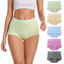 ALLBASE womens Cotton Underwear Ladies High Waisted Full Coverage Stretch Plus Size Postpartum Panties Pack of 5 4XL