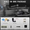 Phenyx Pro Wireless Microphone System, Quad Channel Wireless Mic, w/ 4x40 UHF Frequencies, Auto Scan, 328ft Long Range, 4 Handheld Dynamic Microphone for Singing, Church, Karaoke (PTU-7000-4H)