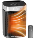 Small Portable Space Heater for Indoor Use  VOCRS 1500W PTC Electric Heater with Thermostat, Remote Control, 12H Timer, Eco and Fan Mode, Rapid and Safe Heating for Bedroom, Office