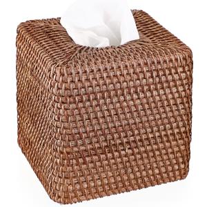 Sumnacon Square Rattan Tissue Box Cover for Bathroom Kitchen Office (Brown) Sumnacon Square Rattan Tissue Box Cover for Bathroom Kitchen Office (Brown)
