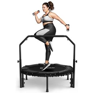BCAN Adult Mini Trampoline, 40" Fitness Trampoline with Bungees, U Shape Adjustable Foam Handle - Black have some scratches
