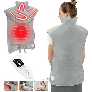 Heating Pad for Back Pain Relief, 22x 37 Large Electric Heat Pad for Neck, Shoulders & Back, 6 Heat Settings & 4 Auto Shut-Off Timers, ETL Certified, Gifts for Women Men Mom Dad (Gray)