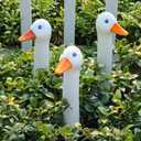 Suzile 1 Piece Porch Goose Statue Goose Decorative Garden Stake Funny Porch Goose Resin Garden Lawn Yard Decor Gifts for Home Outdoor Patio