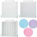 KALAIEN 3 Pack Cookie Embosser Set, Fondant Impression Mats Acrylic Embosser for Fondant Stamps, Texture Sheets for Polymer Clay, Chocolate, Cupcake Topper, Fondant Molds-Style 1