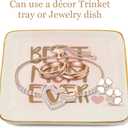 ROSA&ROSE Mothers Day Gifts For Mom From Daughter Son,4"X4" Ceramic Jewelry Tray-Retirement Birthday Thank You Gifts For Woman Employee Social Worker Teacher Appreciation Gifts