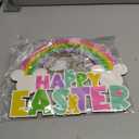 Easter Decorations Front Door Wooden Sign Happy Easter Hanging Decorations Mouse Bunny Woode Sign Welcome Hanging Sign for Spring Holiday Party Supplies