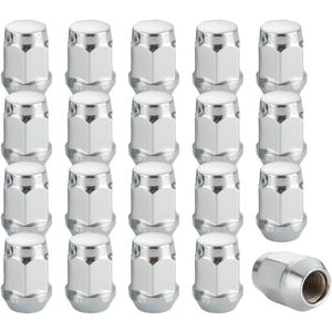 HZEL M12x1.5 Car Bulge Acorn Lug Nuts, 20PCS Carbon Steel Closed End Automotive Lug Nut, Vehicle Wheel Nut Replacement Accessories, Compatible with Lacrosse Equinox Impala (Silver)