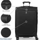 Travelpro Crew Classic Lightweight Softside Expandable Checked Luggage, 8 Wheel Spinner Suitcase, TSA Lock, Men and Women, Checked Medium 25-Inch, Black