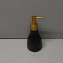 280ml Liquid Soap Dispenser for Bathroom with Gold PumpDish Soap Dispenser for KitchenRefillable Countertop Lotion Ceramics Black Hand Soap Dispenser for Shower (Cone Black Bottle)