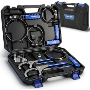 DISEN Oil Filter Wrench Set, 8PCS Oil Filter Swivel Wrench Set 2-3/4" to 5-1/4", 9" & 12" Adjustable Oil Filter Pliers,Universal 3-Jaw Removal Tool with 1/2" to 3/8" Adapter, Organized in Storage Case