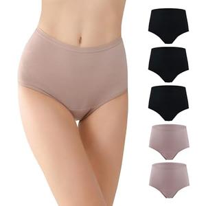 BATTEWA Washable Absorbency Incontinence Regular Underwear for Women, Reusable Leak Proof Protection Panties for Bladder Leakage(5Color, Small, 5 Pack)