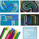 Cruleen Sensory Board for Kids Durable Silicone Sensory Activity Board Sensory Toys for Kids with Autism, ADHD, Anxiety & StressToddlers Calming Travel Essentials Fidget Toy for Kids 3+ & Adults (Blue - Rectangular)