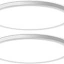 WKONCLDY Two Pack 4700lm LED Flush Mount Ceiling Light, Super Slim 16 inch 5000K LED Ceiling Light for Bedroom, Living Room, Dining Room (White)