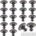 Romeda 18 Piece Drawer Knobs, 30mm Gray Cabinet Knobs, Dresser & Kitchen Drawer Pulls with Screw