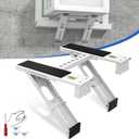 Window Air Conditioner Support Bracket: 220lbs Dual Arm Universal Window AC Bracket for 5,000-24,000 BTU Units, Heavy Duty Window AC Mount for 3-12" Brick Concrete Wood Walls