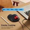 Wired Trackball Mouse for Large Hands, Ergonomic Design Reduces Wrist & Muscle Strain, Precision Tracking with Easy Index Finger Control, Compatible with PC, Laptop, Windows, Mac, Red