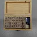 36 Pcs Wooden Rubber Number Alphabet Stamps,Rubber Vintage Letter Stamps Kit,Stamper Seal Set with Wooden Box for Crafting,Scrapbooking,Journaling,Card Making