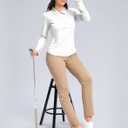 Women's Golf Shirts Lightweight UPF 50+ Long Sleeve Shirts UV Protection Quick Dry Cool Polo Shirts for Women Work Outdoor (Black Dot)