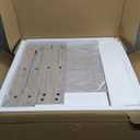 Farmhouse End Table with Charging Station, 24" Large Sofa Table with Barn Door, Rustic Square Grey Nightstand with Adjustable Storage Shelf, Bedside Table for Bedroom, Living Room