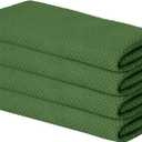 Artoid Mode 100% Cotton Olive Green Waffle Weave Kitchen Dish Cloths, 13x28 Inch Ultra Soft Absorbent Quick Drying Kitchen Dish Towels Set of 4