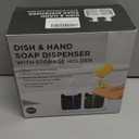 Kitchen Soap Dispenser Set, with Hand and Dish Soap, Sponge Caddy and Brush Holder 4in1 Kitchen Dual Soap Dispenser Set for Kitchen Sink, Bathroom  White