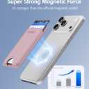 for MagSafe Wallet with Find My Tracking, Ultra-Slim, 3-Card RFID Holder, Strong Magnetic Wallet for iPhone 17/16/15/14/13/12 Pro Max Air Plus, Wireless Charging, Pink