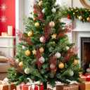 48 Pcs Red and Green Christmas Tree Decorations Ornaments Christmas Tree Filler Branches Christmas Picks Sticks for Tree