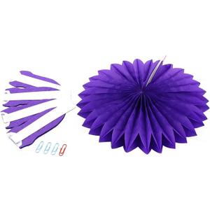 Qtqgoitem Tissue Paper Folding Fan Flower Purple for Party Birthday Window Wedding Home (Model: 451 9a6 8c3 5c3 f2b
