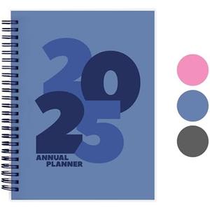 Rileys & Co 2025 Chunky Weekly Planner - Annual Weekly & Monthly Agenda Planner, Jan - Dec 2025, Flexible Cover, Notes Pages, Twin-Wire Binding (6 x 8-Inches, Blue)  4 PCS