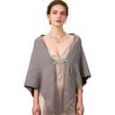 cysiyu Ponchos for women, Pashmina womens shawl, Knitted shawls and wraps cardigan cape wool, Solid color scarf, Daily wear (Khaki)