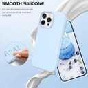 DOMAVER Case for iPhone 16 Pro 6.3'' Case Smooth Liquid Silicone Soft Gel Rubber Microfiber Lining Cushion Cover Shockproof Protective Phone Cases Compatible with iPhone 16 Pro - Light Blue