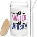 Whisky glasses cup Gifts for Cocktail Lovers, Funny Might Be Whisky Tumbler Gifts For Women 14oz,Tequila Lime drinking jar for Cocktail Lovers