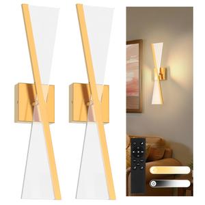 L LOHAS LED Wall Sconces Battery Operated Set of 2 Wireless Wall Lights