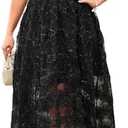 EYWOL Women's 2025 Cocktail Formal Guest Dresse 3D Lace Sweetheart Neckline A Line Maxi Dresses 2XL Black