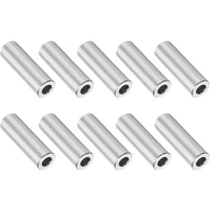 uxcell 10Pcs Aluminum Spacer 1/2" OD x 1/4" ID x 1-3/8" Length Screw Standoff Bushing Plain Finish Unthreaded Round Metal Spacer for 1/4" ID Screws Bolts and Rods, Silver