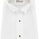 Classix Men's Tuxedo Shirt in Color Poly/Cotton Wing Collar 1/8 Inch Pleat, 18/18.5 38/39 White (M 32/33)