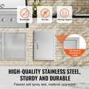 VEVOR BBQ Access Door, 17W x 24H Inch Single Outdoor Kitchen, Stainless Steel Flush Mount, Wall Vertical with Handle, for BBQ Island, Grilling Station, Outside Cabinet