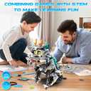 STEM Building Toys for Kids 6-14, Remote & APP Controlled 3in1 STEM Dinosaur Motorcycle Robot Building Kit for Kid with Music Spray, 646 Pcs Building Blocks Set Birthday Xmas Gift Ideas for Boys Girls (Grey Black-3in1)