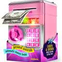 Piggy Bank for Kids - Electronic Money Saving Box w/Code- ATM Safe - Toy Coin Bank - Toys for Girls Age 3, 4, 5, 6, 7 - Birthday Gifts for 8, 9, 10, 11, 12 Year Old Girl (Pink & Silver)
