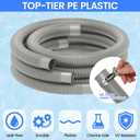 Poolvio Pool Hoses for Above Ground Pools 1.25" Diameter x 59" Long, 3-Pack, Heavy Duty UV Resistant & Leak-Proof Pool Pump Hoses with 6 Metal Thumb Clamps, Fits Intex Filter Pump 607/637