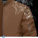 TACVASEN Men's Bomber Jacket Lightweight Casual Spring Fall Windbreaker Zip Up Coat with Pocket (Brown, XXL)