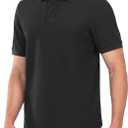 NORTHYARD Men's Cotton Polo Shirts Short Sleeve Knitted Golf Shirt Casual Classic Polos T-Shirt (X-Large, Black)
