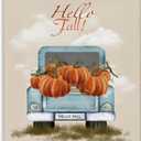 Hello Fall Pumpkin Truck, 16 x 20 Inch Canvas Wall Art